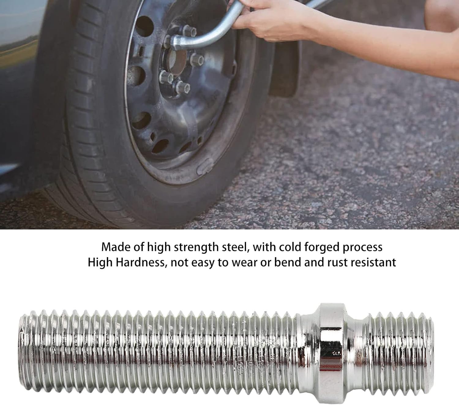 KIMISS Wheel Stud Kit, 20pcs Extended Wheel Conversion Stud 58mm Length 41mm Shank Steel Cold Forged for Cars (M12x1.25 to M12x1.5)