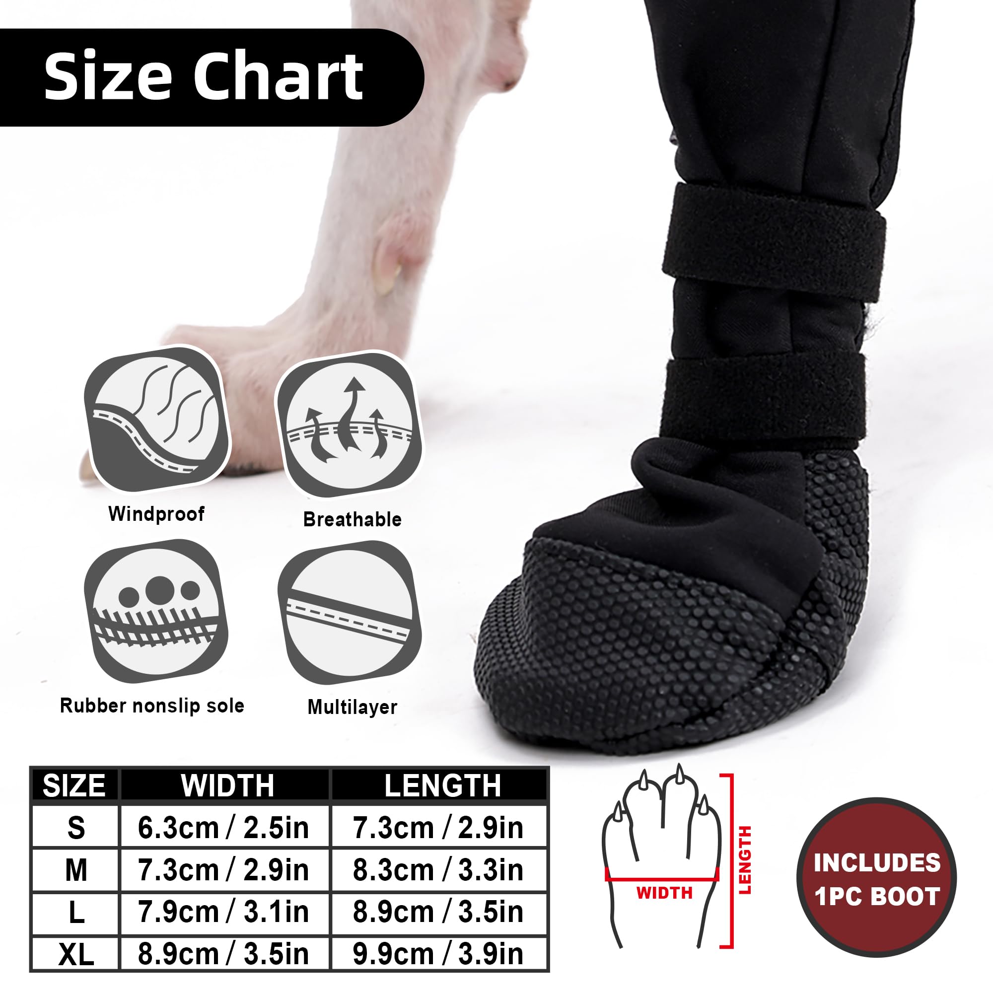 BT Bear 1PC Dog Wound Recovery Boot,Dog Bootie for Injured Paw Dog Shoe Dog Paw Protector from Licking Wounds Surgical Recovery Protections,M - Image 3