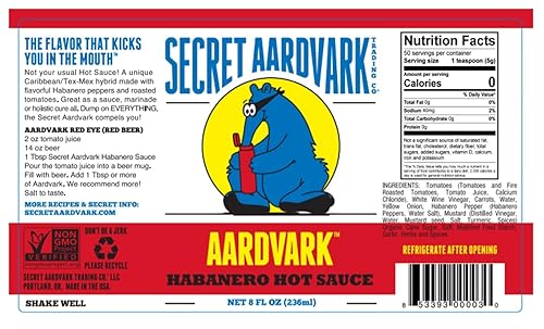 Miniatura 2 de Secret Aardvark Paquete variado de salsa picante  Escorpión rojo, ajo borracho y salsa picante habanero, bajo en carbohidratos, salsa picante y