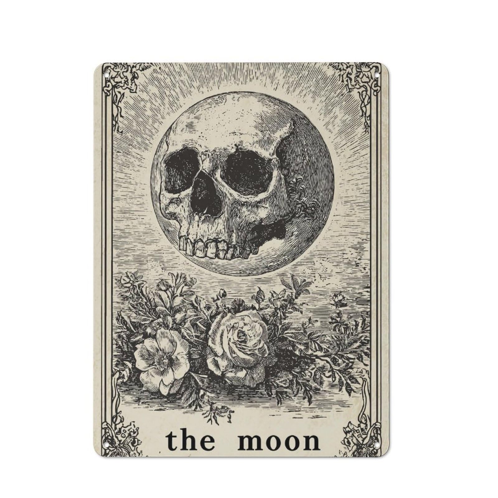 Junmoney Moon's Gaze Industrial Decorative Metal Plaque 40X30cm Featuring Urban Room Decor For Flat, Bar, Studio Or Gallery Wall