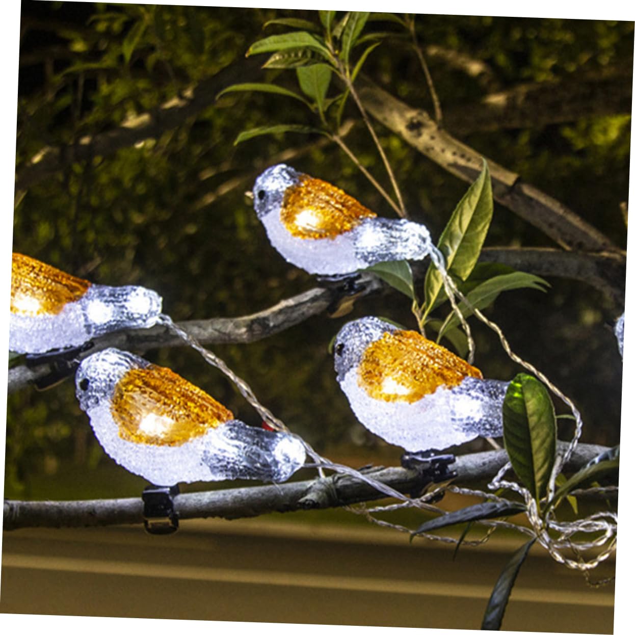 Cabilock Lichterkette Mit Vogel-Motiv – 30 LED, IP44 Wasserdicht, Weiße Dekobeleuchtung Für Garten & Zimmer
