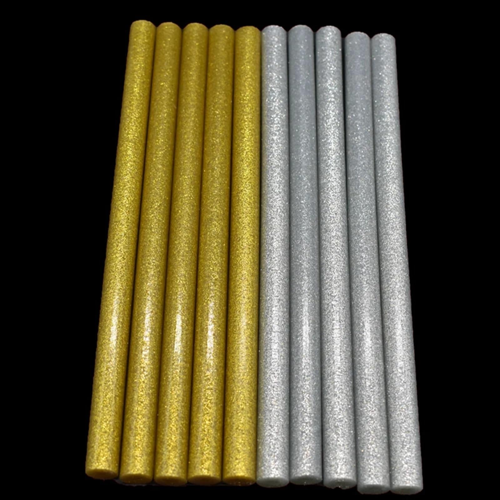 Colla a Caldo 50 Pezzi Oro o Argento 11mm*200mm Stick di Colla a Caldo for Artigianato Telefono Custodia Album Riparazione Accessori Adesivi Stick 11mm(Gold)