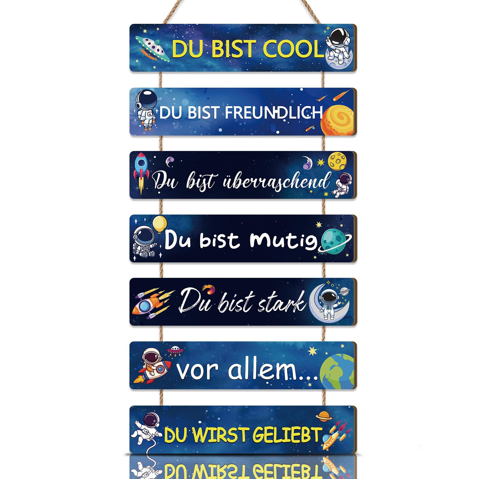 KAIRNE Planet Wanddeko für Kindzimmer Jungen,Schild Weltraum Wandkunst,Kinder Schild mit Spruch,Inspirierende Zitate Wandbild,Astronaut Wandschild für Babyzimmer Schlafzimmer Geschenk Tür Deko