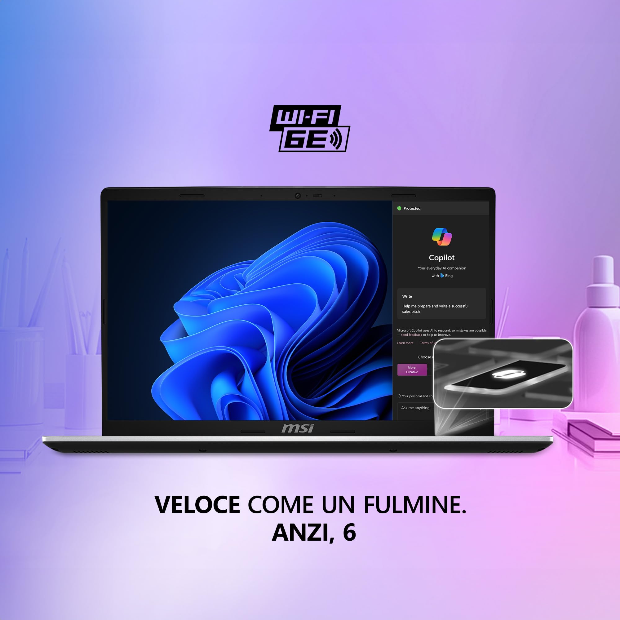 MSI Modern 15 F1MG-075IT, Notebook 15.6" FHD 60Hz, Intel Core i3-1315U, Intel Graphics, 512GB SSD PCIe4, RAM 8GB DDR4 8GB 3200MHz, WiFi 6E, Win 11 Home Layout e Garanzia ITA, Grigio