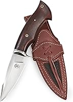 Vista 10 de BIGCAT ROAR Predator Hunter Cuchillo de caza patentado hecho a mano de acero de damasco de hoja fija de 10 pulgadas, mango de madera de nogal