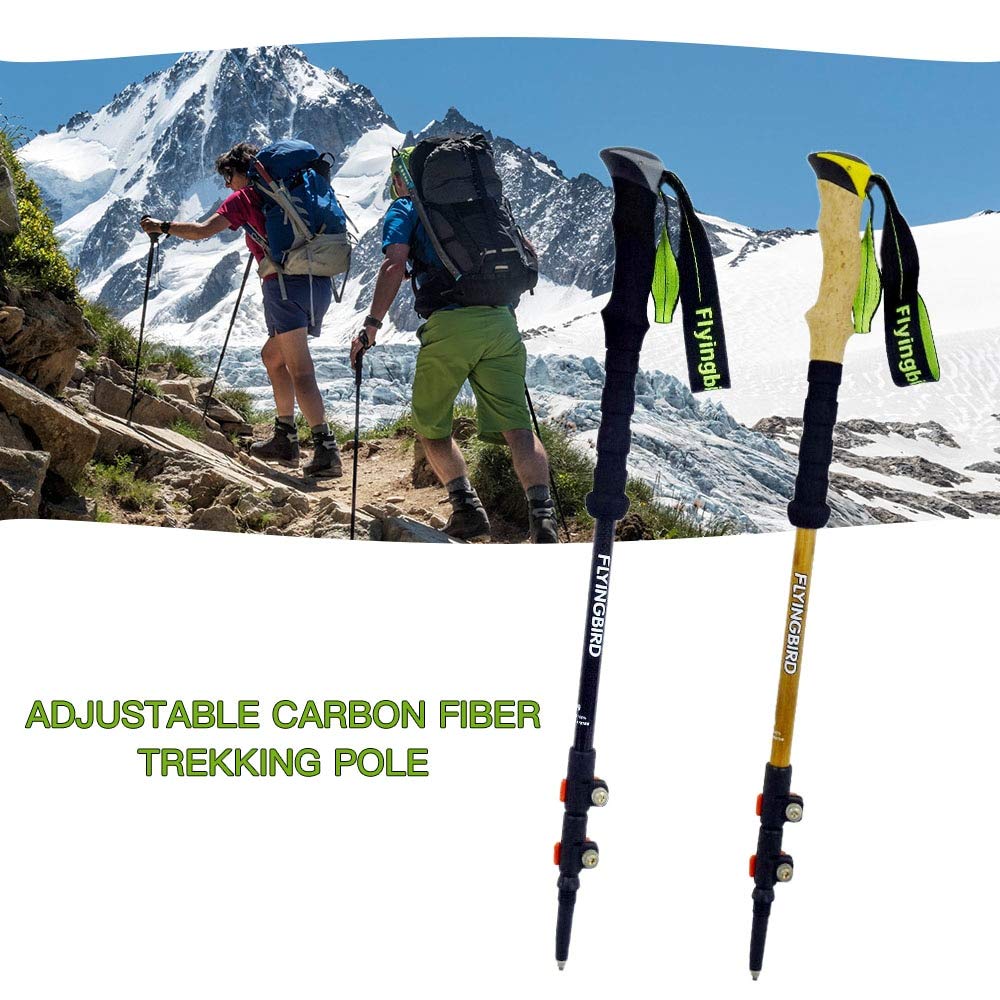 GSP Bastoncini da Passeggio Bastone da Trekking Regolabile in Fibra di Carbonio Leggero da Trekking Bastone da Passeggio con Impugnatura Eva e Lucchetto antitaglio per l'escursionismo a Piedi