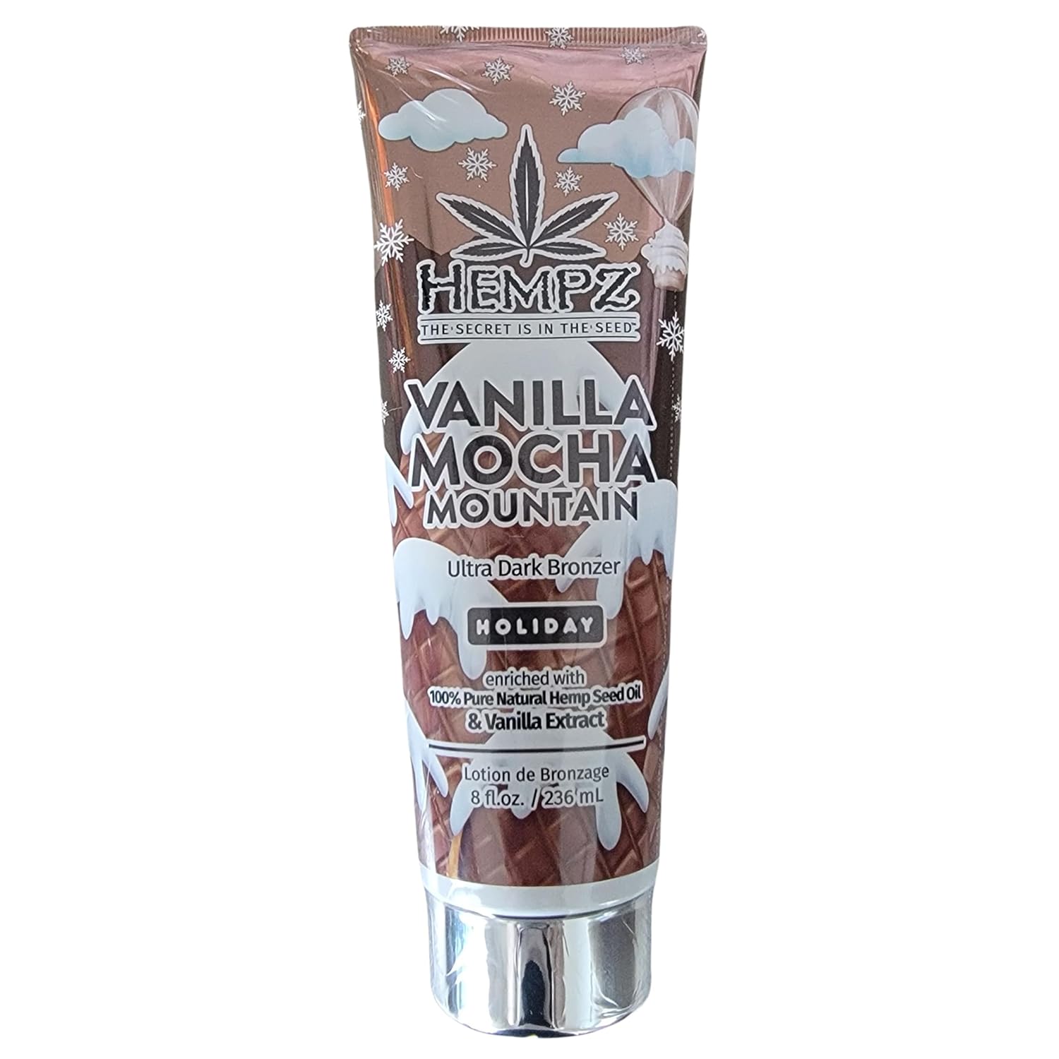 Vanilla Mocha Mountain Holiday Tanning Lotion great for Outdoors or Indoor Tanning Beds – Dark Bronzing Blend with Skin Hydration 8.5 ounces
