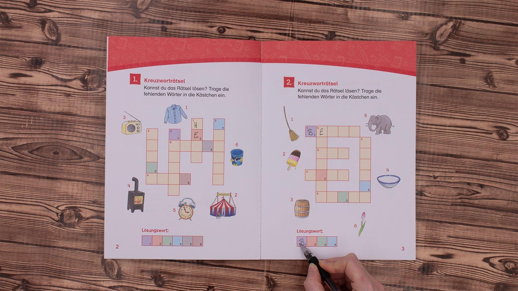 Leselöwen Kreuzworträtsel für Erstleser - 1. Klasse (Hellgrün): Rätselbuch zum Lesenlernen für Kinder ab 6 Jahre