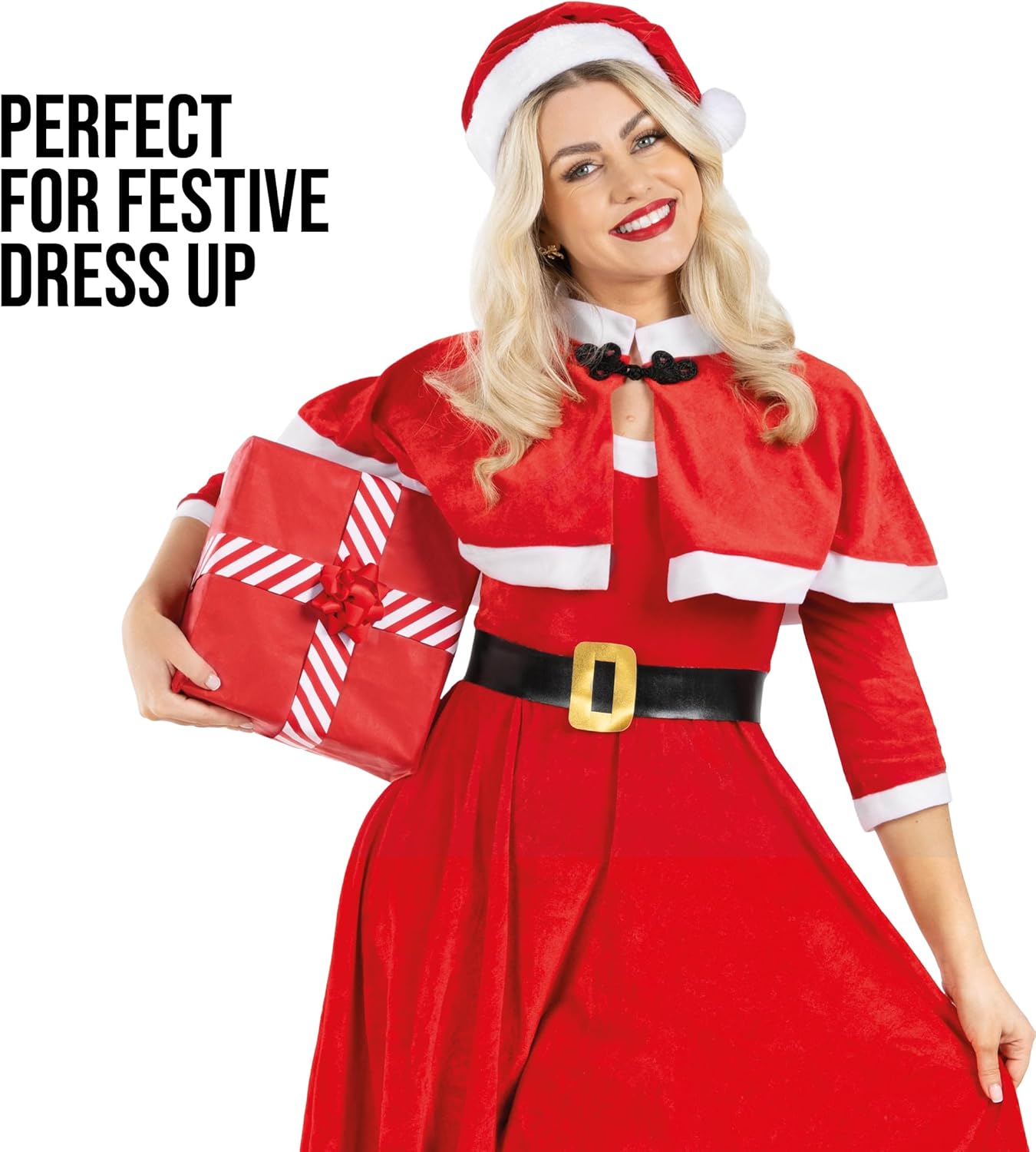 fun shack Mrs Claus Costume Adult Women, Santa Dress, Mrs Claus Costume For Women, Female Santa Costumes, Festive Attire - Image 3