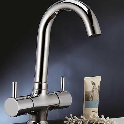 Coronet FL-1001 Brass Centre Hole Basin Mixer Bathroom Faucet (Chrome, Silver)