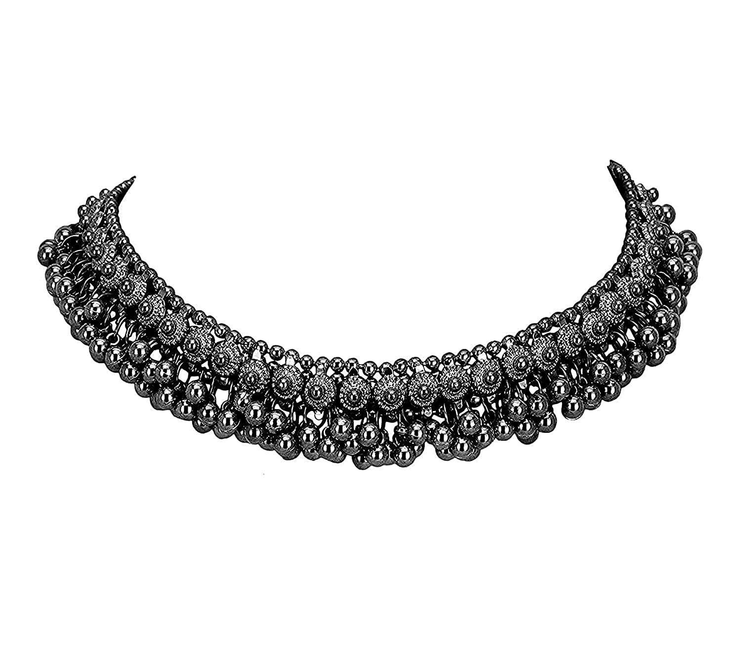 COSMOS SYSTEMS� German Oxidised Silver Jewellery Banjara Afghani Antique Black Ghungroo Choker Necklace for Women & Girls (B08K9G5V6K) Amazon Price History, Amazon Price Tracker