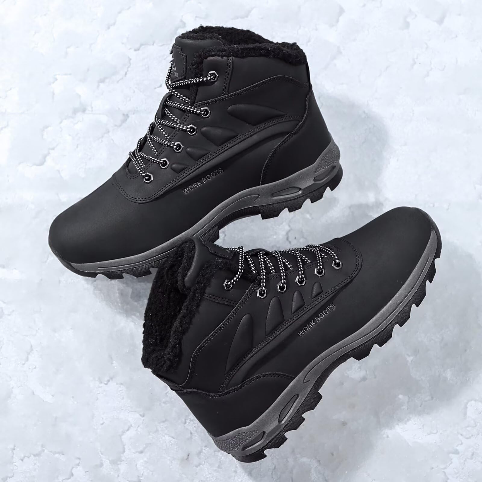 Stivali Invernali Uomo Scarpe da Neve Impermeabile Antiscivolo | Stivali da Neve Caldo Scarpe da Inverno Comode Trekking Boots Outdoor