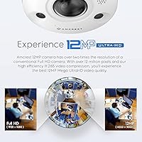 Vista 7 de Amcrest Cámara POE IP de ojo de pez, Cámara IP POE panorámica de 360° de 12 megapíxeles, detección de mapa de calor, protección perimetral, conteo