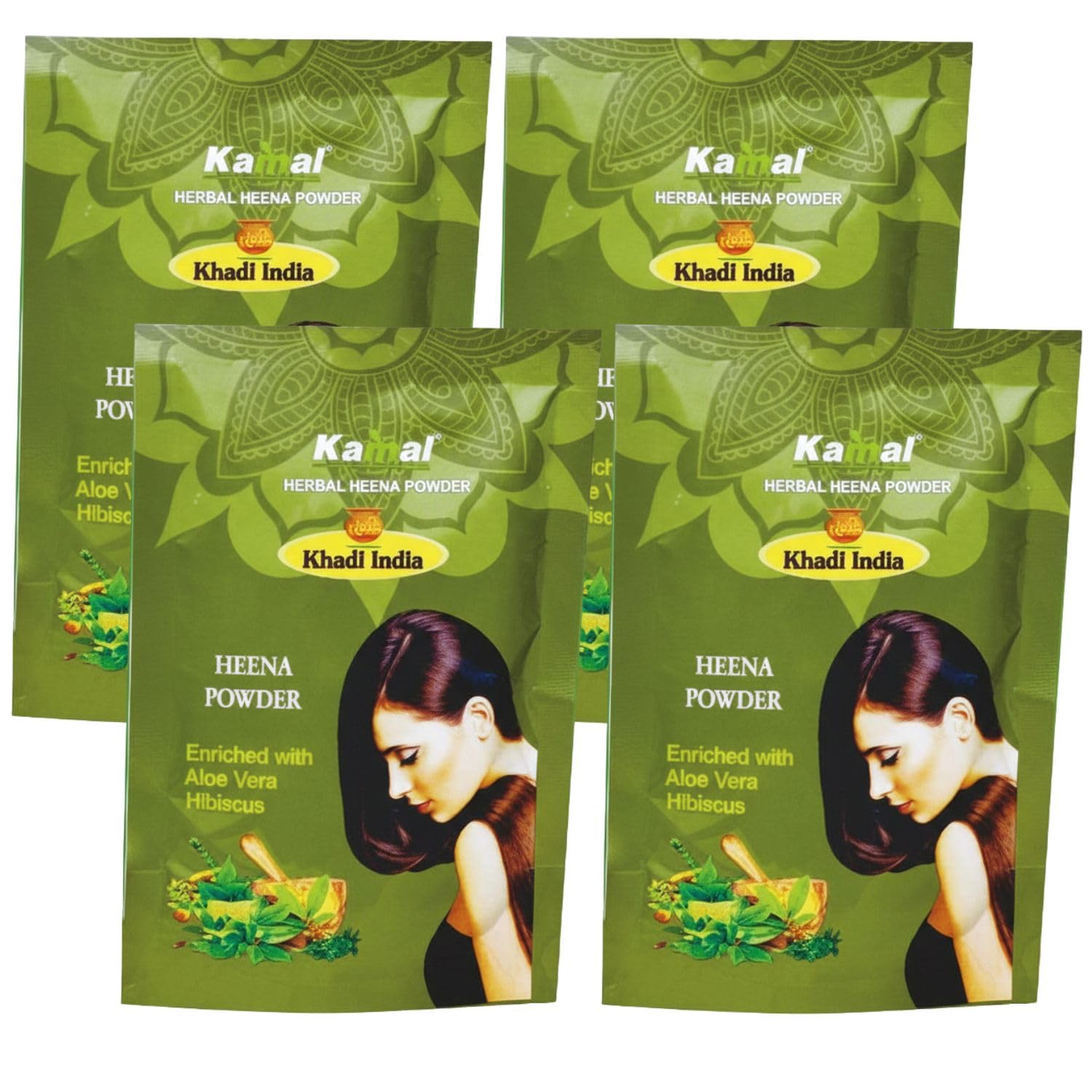 khyati naturals Kamal Herbal Khadi Herbal Heena Powder Enriched with Aloe Vera and Hibiscus - Pack of 4 (120gX4)-picture-46