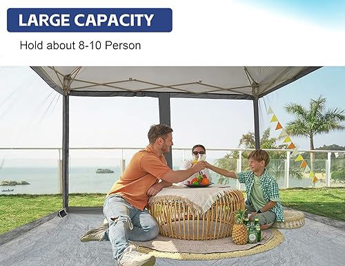 Miniatura 4 de Canopy - Tienda de campaña universal para mosquiteros, convierte el cenador de toldo de 10 x 10 pies en tienda interior de camping, casa de pantalla