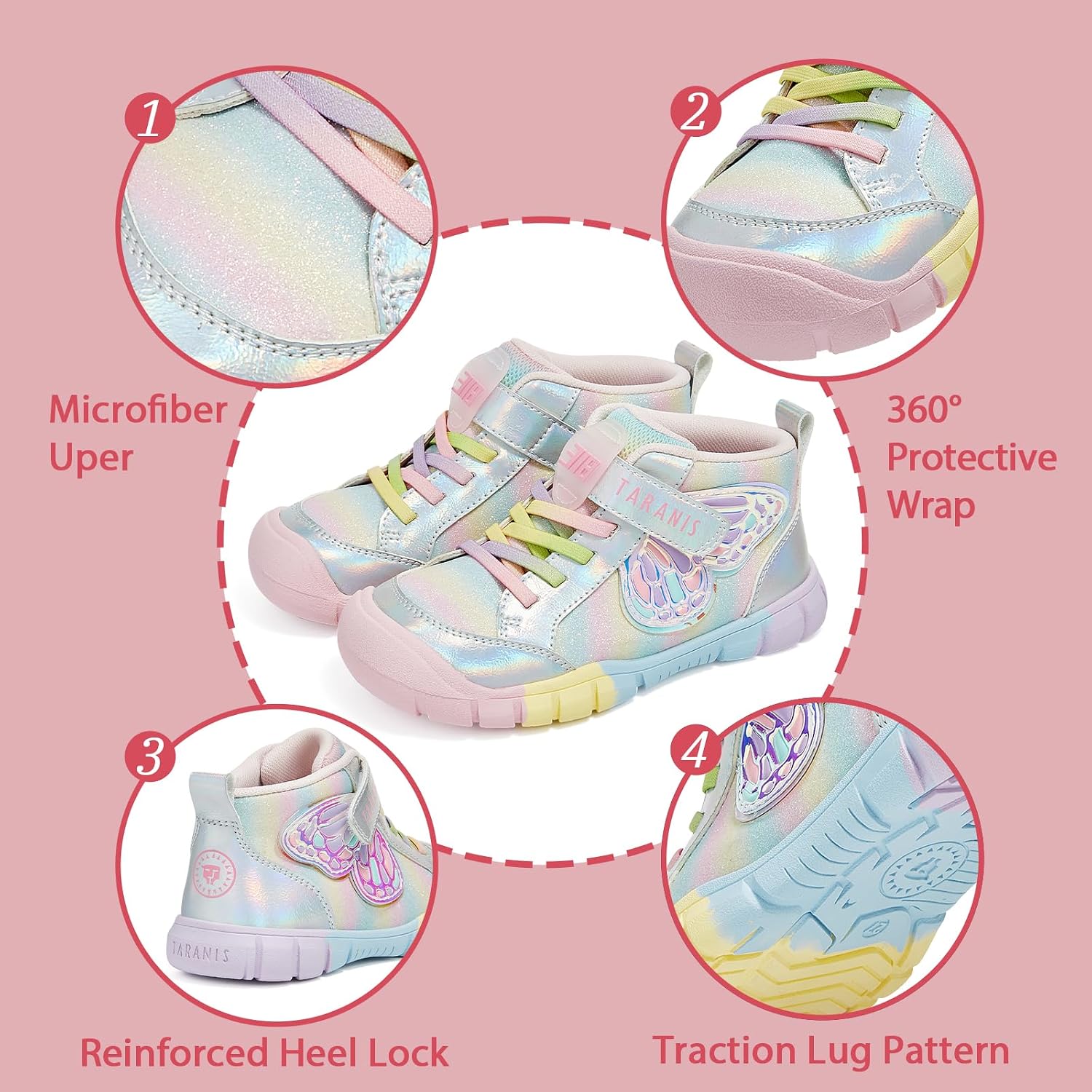 TARANIS Unisex-Child Comfortable Durable Sneakers No-Slip Kids Hiking Shoes for Dirt