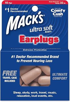 Macks Ultra Soft Foam Earplugs 10 Pairs Pack of 4