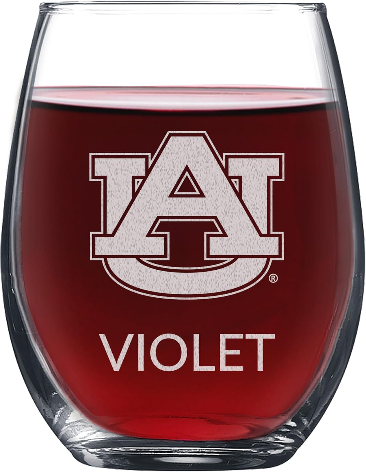 Lifetime Creations Personalized Auburn Tigers Stemless Wine Glass - Officially Licensed, Engraved Stemless Wine Glass, Custom Graduation Gift for Her, Football Fan, Alumni, Made in USA