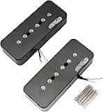 Wilkinson M Series Alnico 5 P90 Soapbar Pickups Neck and Bridge Set for Les Paul/SG Electric Guitar, Black
