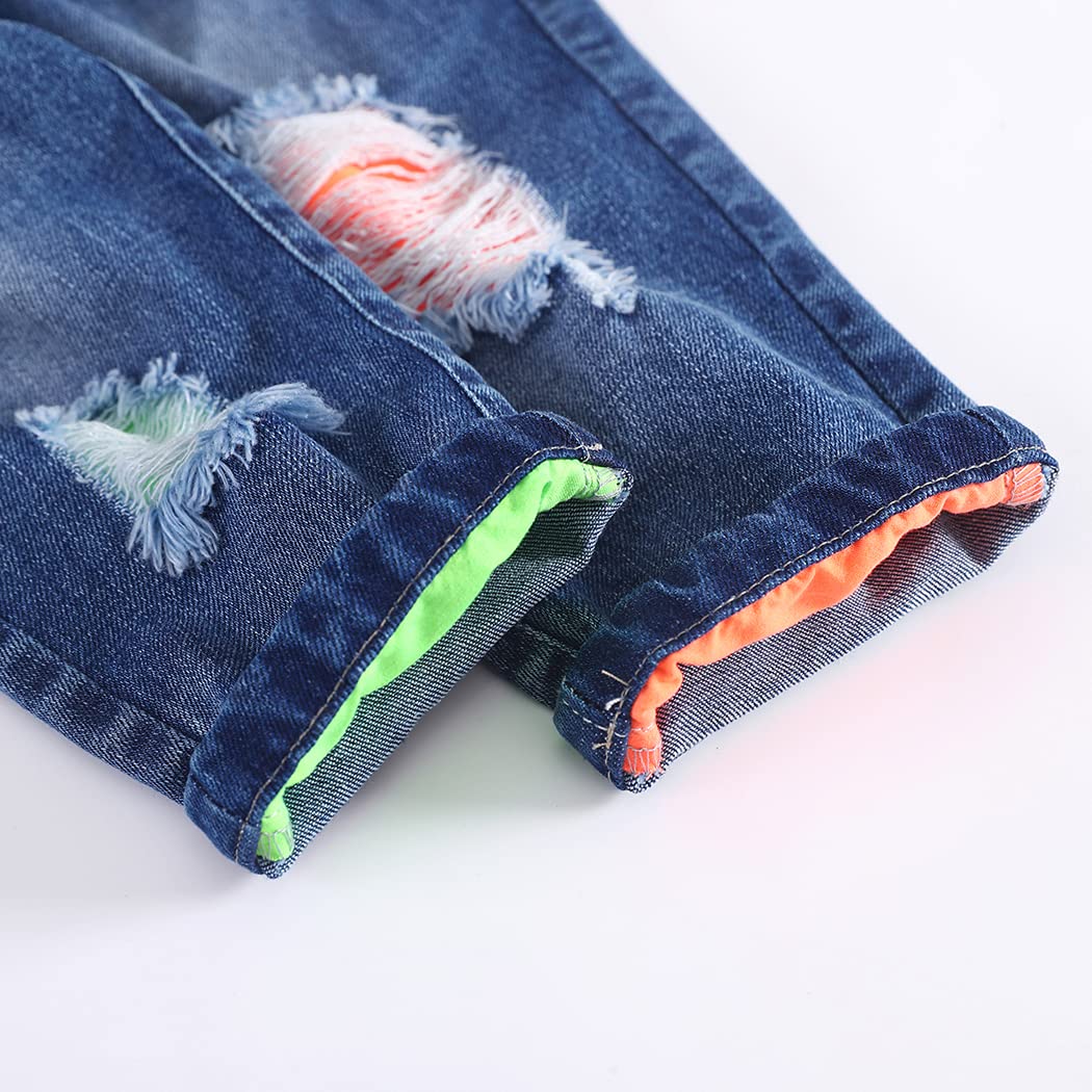 KIDSCOOL SPACE Vaquero rasgado Para bebé, Pantalones de mezclilla desgastados Con Cintura elástica Para niños pequeños