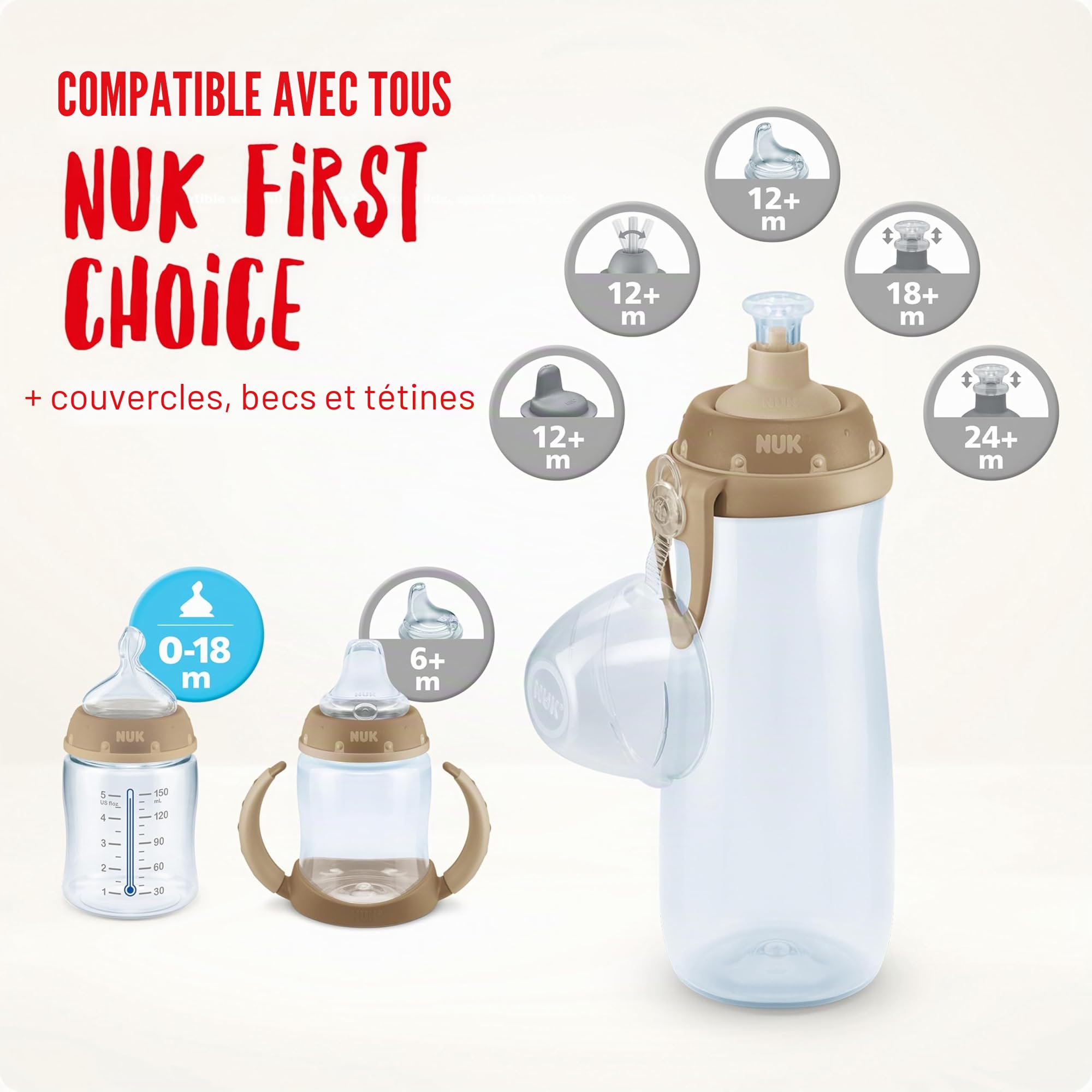 NUK Sports Cup - Gobelet avec effet caméléon - Pour enfant à partir de 36 mois - Avec bec verseur anti-fuites - Clip et capuchon de protection - Sans BPA - 450 ml - Caméléon (vert)