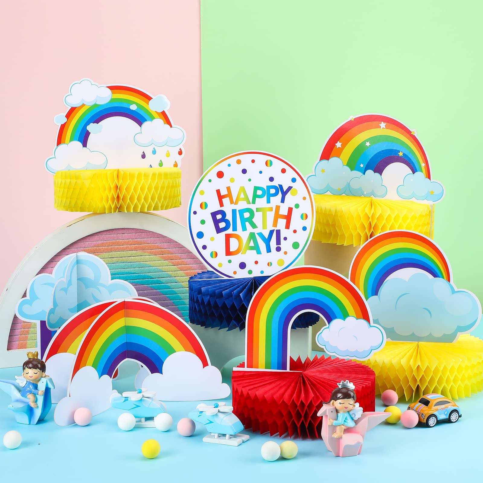 Rainbow Themed Centerpieces