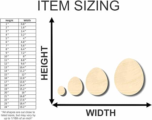 Miniatura 2 de Huevos de Pascua artesanales de madera sin terminar de hasta 46 pulgadas DIY 4 pulgadas18 pulgadas
