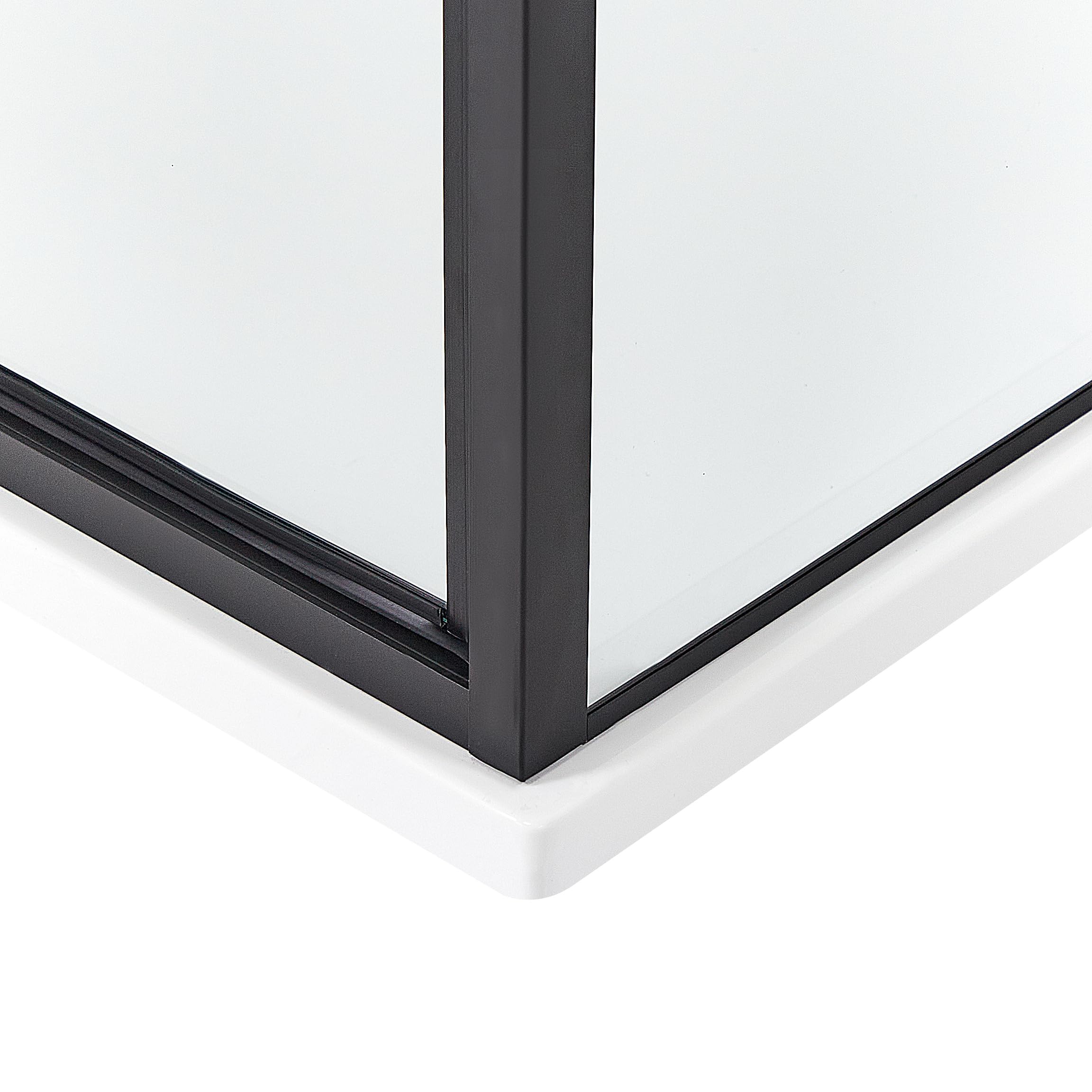 Cabina de ducha cuadrada de vidrio templado una puerta negro 90 x 90 x 185 cm Darli