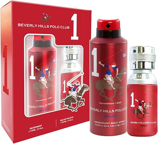 Beverly Hills Polo Club Sport No.1 Gift Set for Men EDT 100ml + Sport Deodorant 175ml