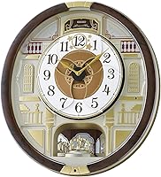 Seiko QXM607BRHZ Melodies in Motion Wall Clock: 45 Melodies, Rotating Dial, 22 Preciosa Crystals, Faux Marble Frame