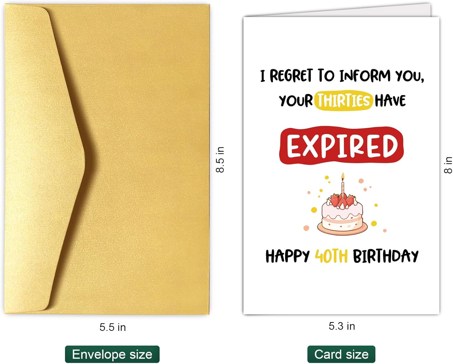 Chenive Funny 40th Birthday Card for Him Her, Humor 40 Years Old Birthday Card for Men Women, 40th Bday Cards Gifts for Friend Sister Brother, Inform You Your Thirties Have Expired - Image 2