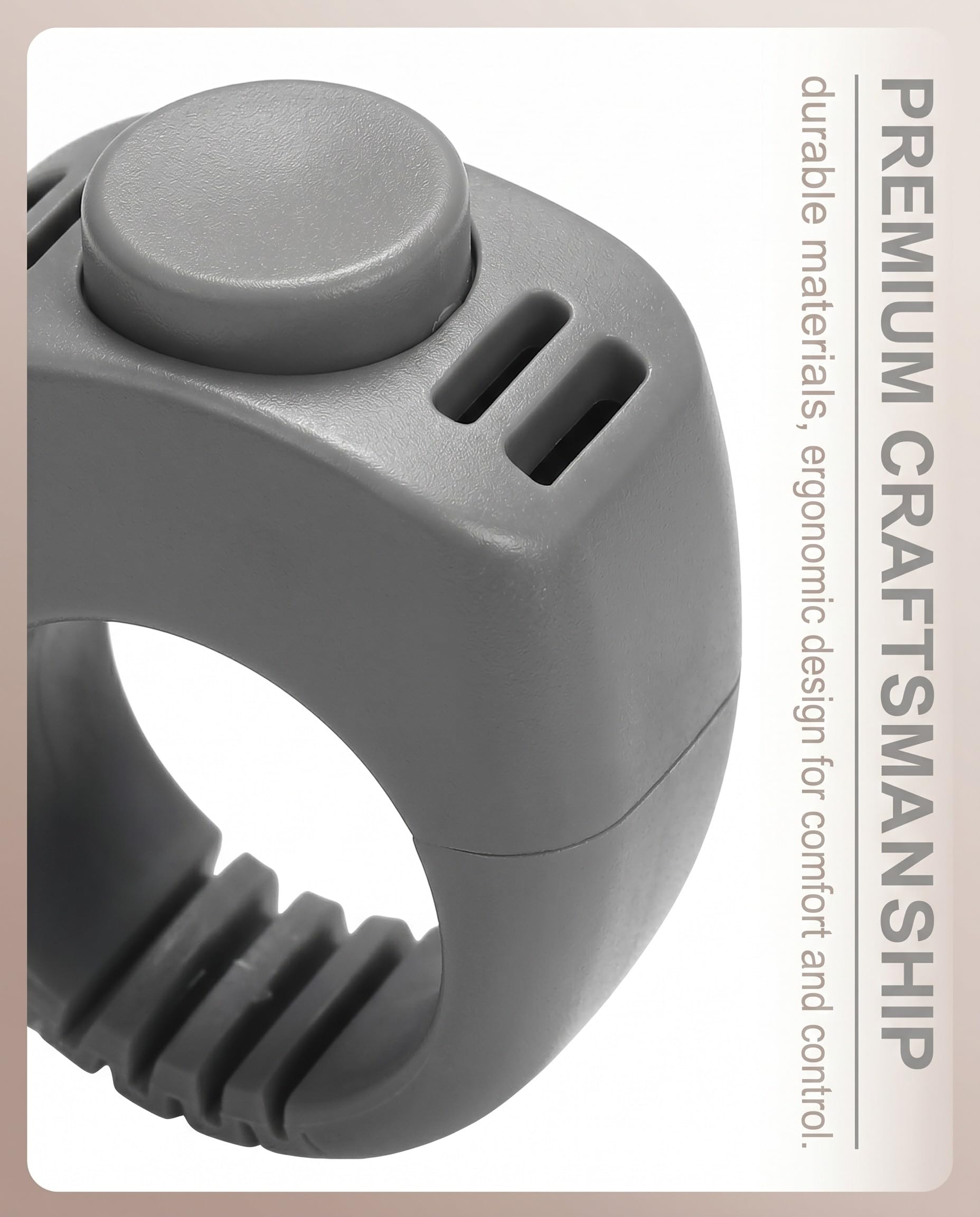 2 Clickers pour Chien avec Anneau de Doigt - Accessoire Pratique pour l'Éducation des Chiens, Chats et Chevaux (19mm/21mm) (Gris)