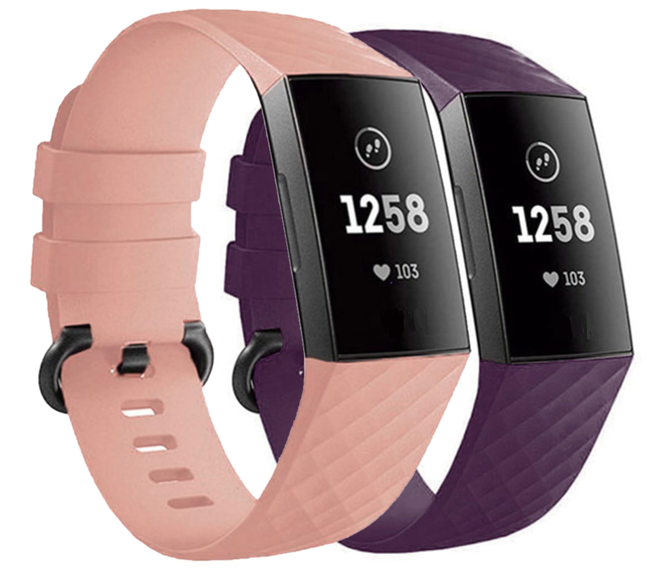 Panda Bobo Strap Compatible for Fitbit Charge 3/Fitbit Charge 4, Adjustable Classic Replacement Silicon Wristband (Small
