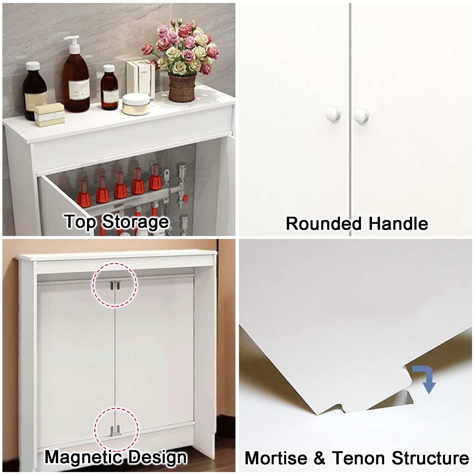 Moderno diseño de 2 puertas para radiador con asas para sala de estar, dormitorio y cocina, calefacción del hogar (60 x 60 x 20 cm)