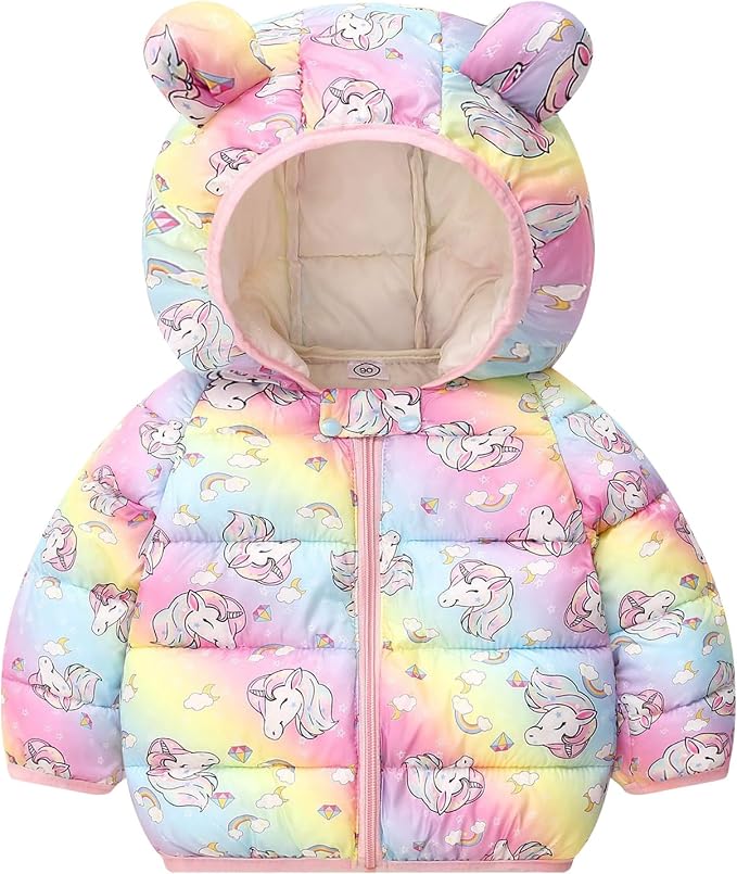 JiAmy Bebé Chaqueta Invierno Abrigo con Capucha Ligero Trajes Ropa de Calle Acolchado 6 meses - 5 Años