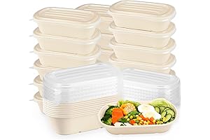 50 Pack Compostable Take Out Food Containers