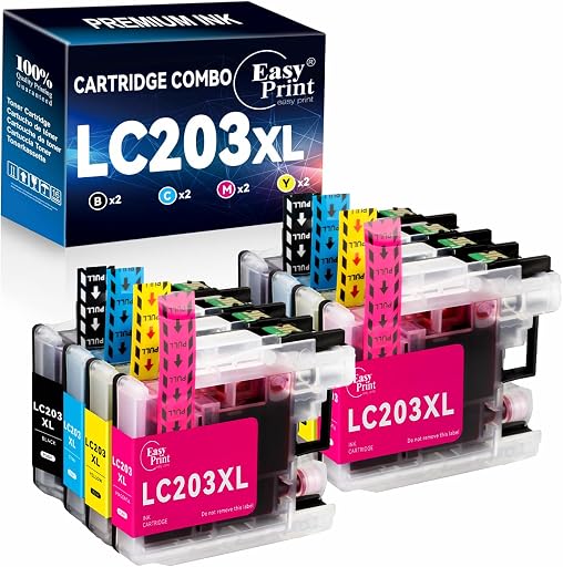 EASYPRINT (2X Set Combo, 2xBCMY) Compatible LC203XL LC201XL Ink Cartridge LC203 LC201 Used for MFC-J4320DW, MFC-J4420DW, MFC-J460DW, MFC-J480DW, MFC-J680DW, MFC-J880DW, MFC-J885DW, (Total 8-Pack)