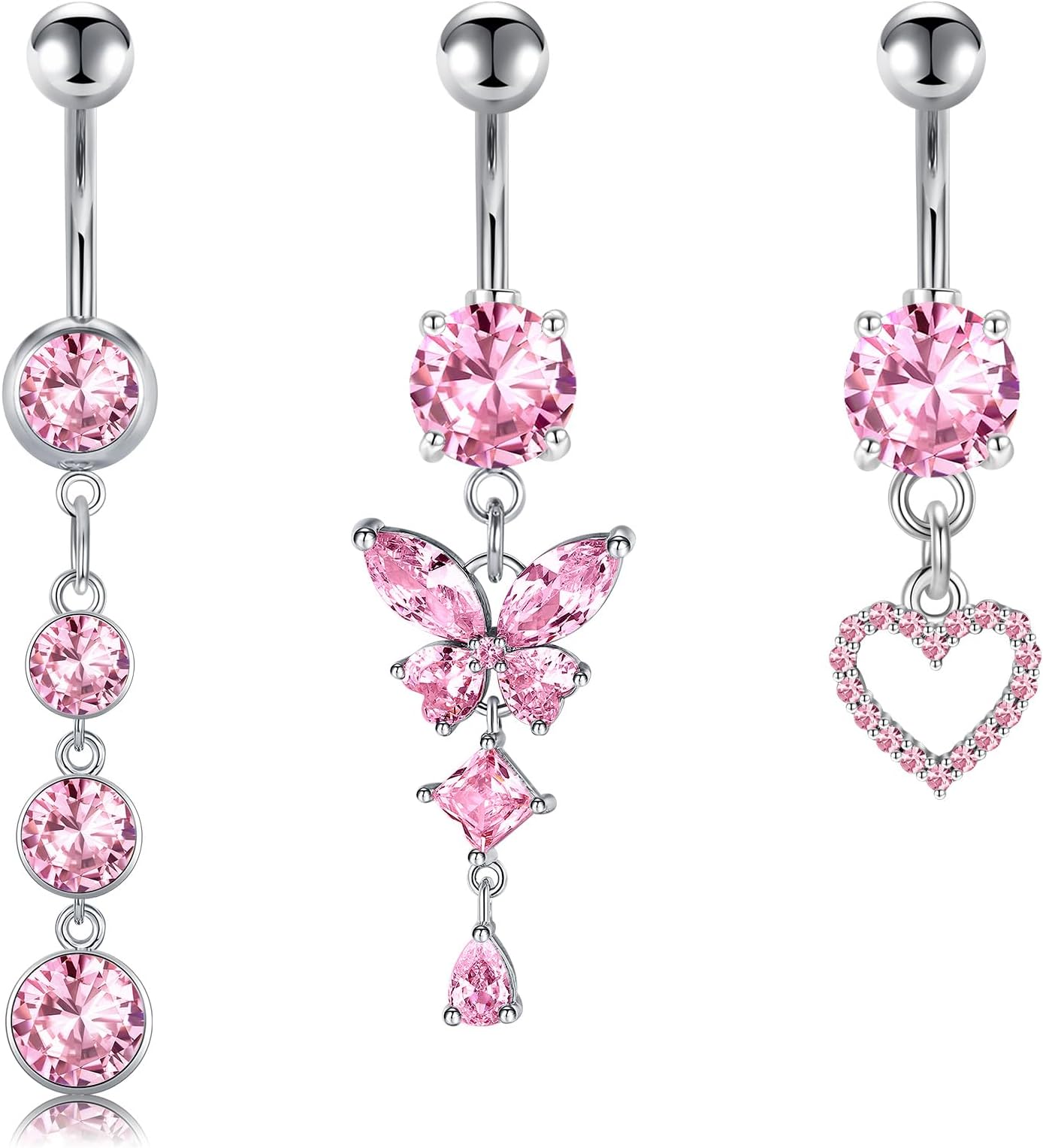 Briana Williams Belly Button Ring Belly Rings Belly Button Piercing Gold Belly Button Ring for Women Clicker Belly Ring Belly Piercing Stainless Steel 14g 10mm Blley Navel Rings Piercing Jewelry