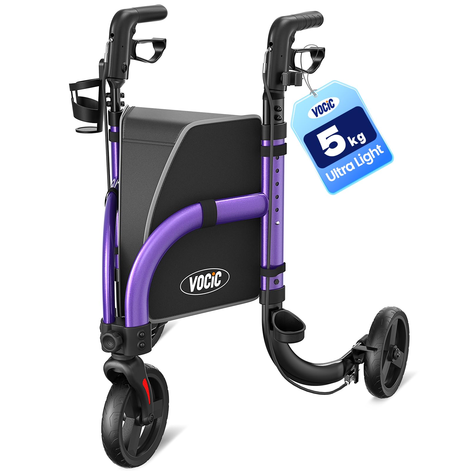 VOCIC Z25 Deambulatore sottile per appartamento,3 ruote,4,9 kg ultraleggero