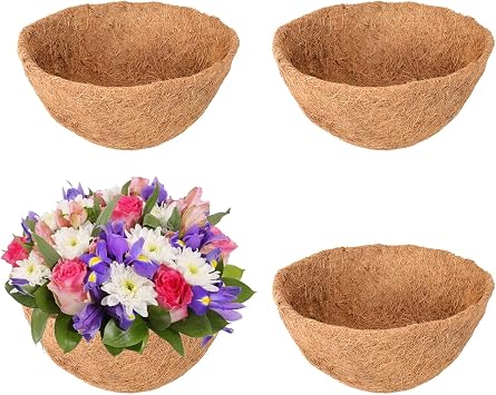 Legigo 4 Pack 10 Inch Hanging Basket Coco Liners Replacement, Round
