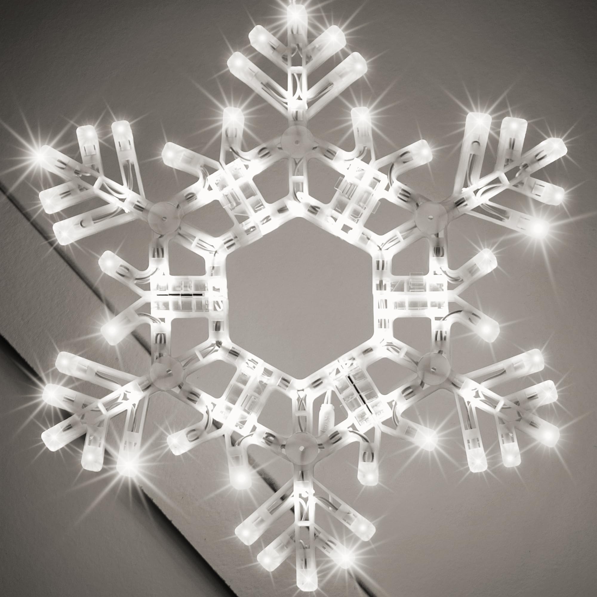 Kringle Traditions 20" Cool White Twinkle LED Snowflake – Folding Lighted Snowflake Decoration for Outdoor Christmas Displays, Large Holiday Yard Decor