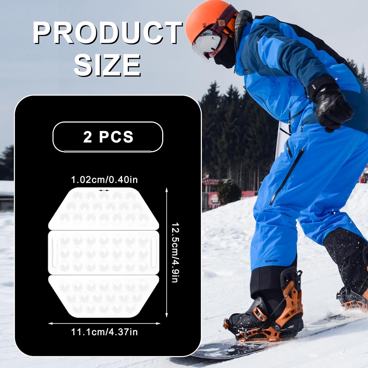 2 Sets of 6pcs Snowboarding Stomp Pads, Premium Plastic Anti-Slip Snowboard Grip Pads Durable Snowboard Step Stomp Pads Practical Snowboarding Stop Accessories(Snow-White Color)