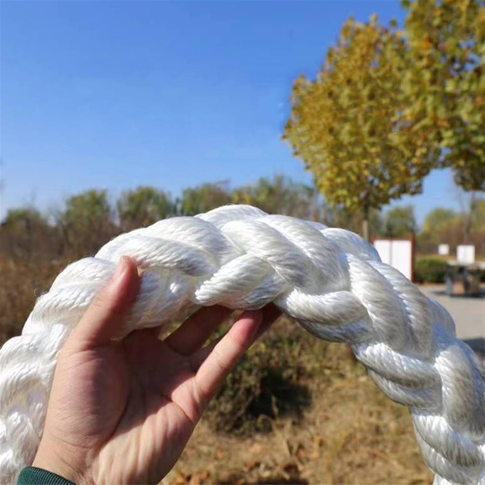 2 Pezzi 10 Metri Linee di Ormeggio 8 Fili Linee di Ormeggio Bianche Corde for Attracco Pesca su Strada, Kayak, Accessori for Barche Diametro 40mm