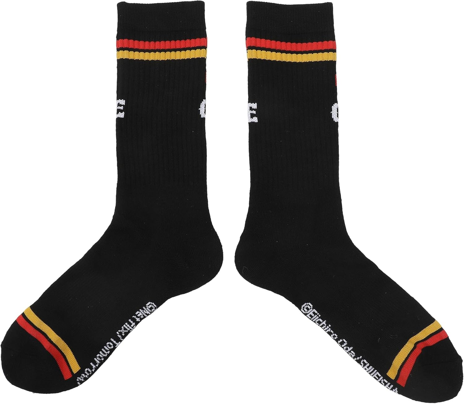 Bioworld One Piece Live Action Straw Hat Pirates Logo Men's Black Athletic Crew Socks
