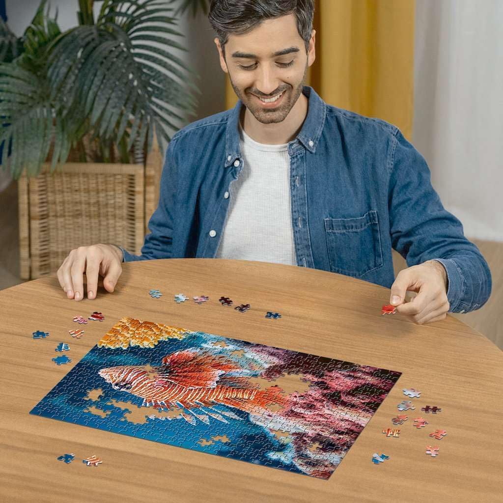 Ravensburger Colorful Animals - Red Lionfish - 500 Piece Jigsaw Puzzle | Exotic Marine Beauty | A Striking Puzzle Experience for Ocean Enthusiasts