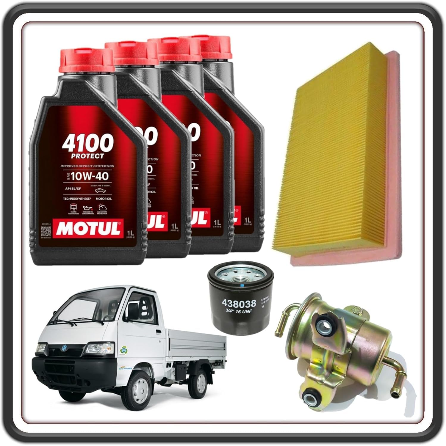 KIT TAGLIANDO MANUTENZIONE PER PIAGGIO PORTER 1300 BENZINA 16V MOTORE DAIHATSU FINO AL 2008 COMPLETO FILTRO OLIO FILTRO ARIA FILTRO CARBURANTE ORIGINALE PIAGGIO.
