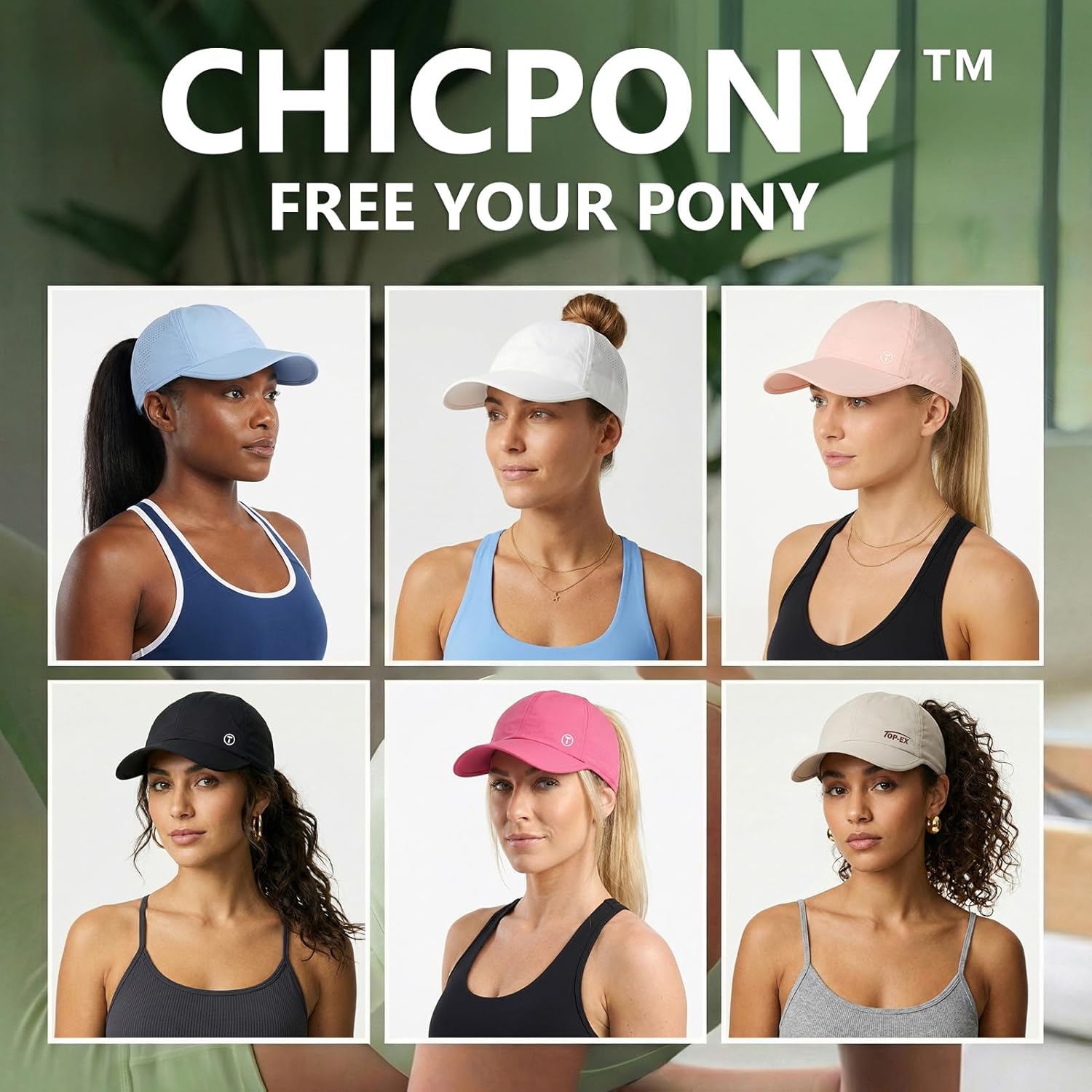 TOP-EX ChicPony™ Cooling UV 50 High Ponytail Baseball Cap for Women - Breathable for Running Golf Sports