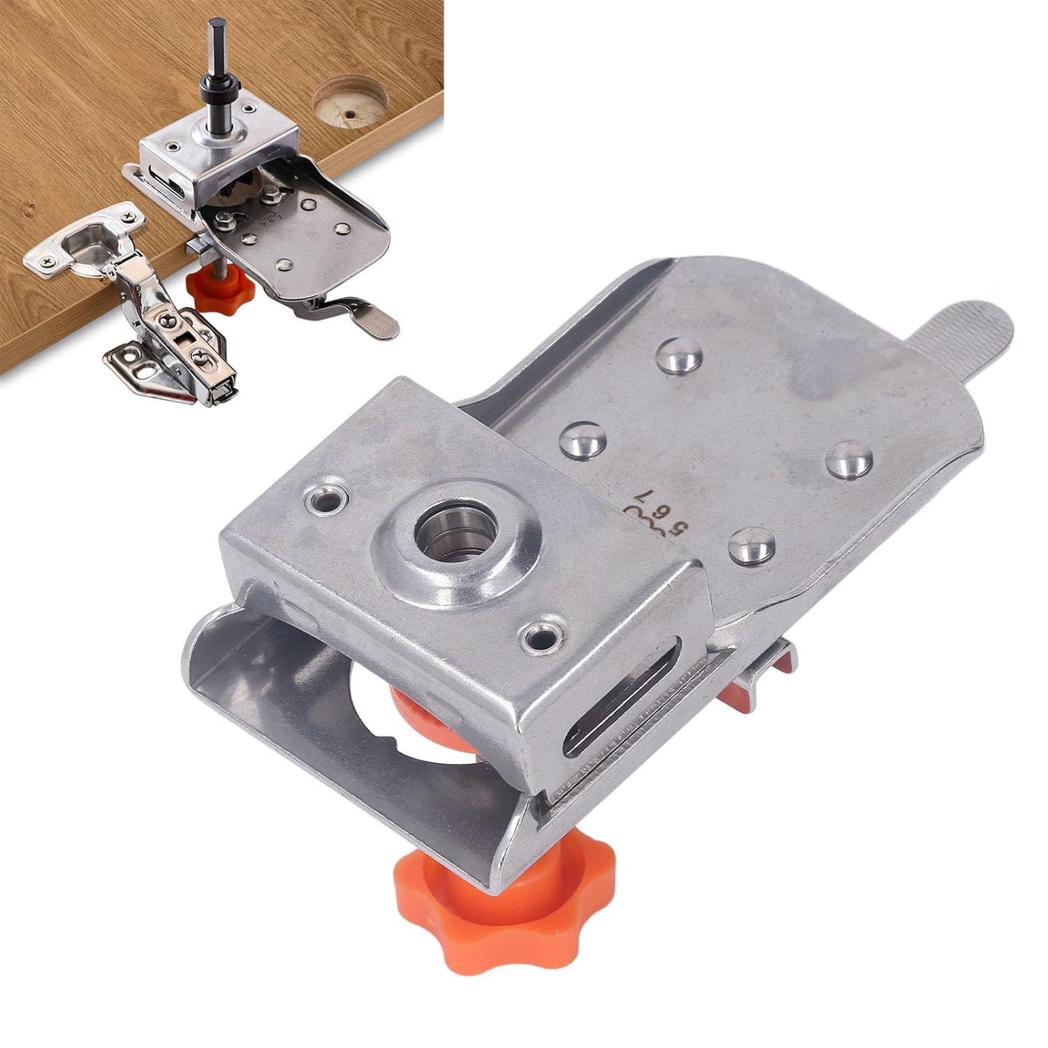 Adjustable Concealed Hinge Jig Kit 35mm Stainless Steel Cabinet Door Drilling Puncher Locator for Mounting Holes