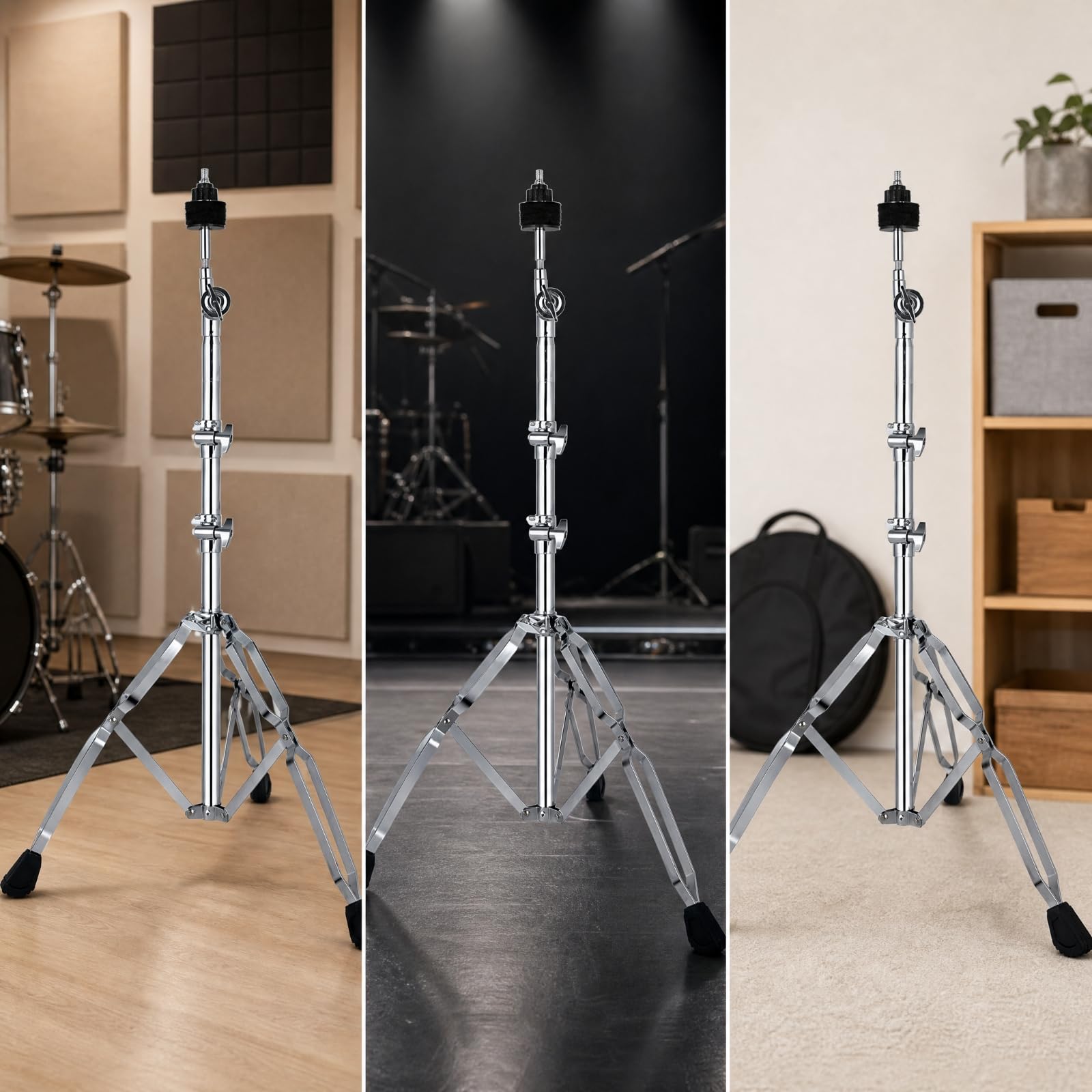 Milageto Soporte Platillos C-500 Resistente Soporte Platillos con Patas Doble Refuerzo para Escenarios