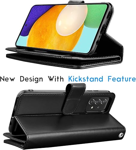 Miniatura 4 de Tekcoo - Funda para Galaxy A52, funda tipo cartera para Galaxy A52S 5G, de piel sintética, de lujo, para tarjetas de crédito, soporte para tarjetas